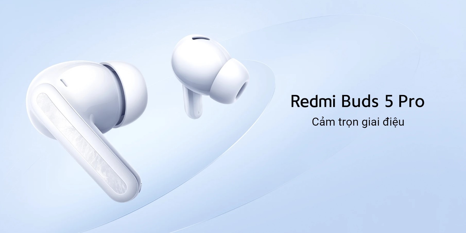 Tai nghe Xiaomi Redmi Buds 5 Pro nổi bật với thiết kế hiện đại, sang trọng và vô cùng nhỏ gọn